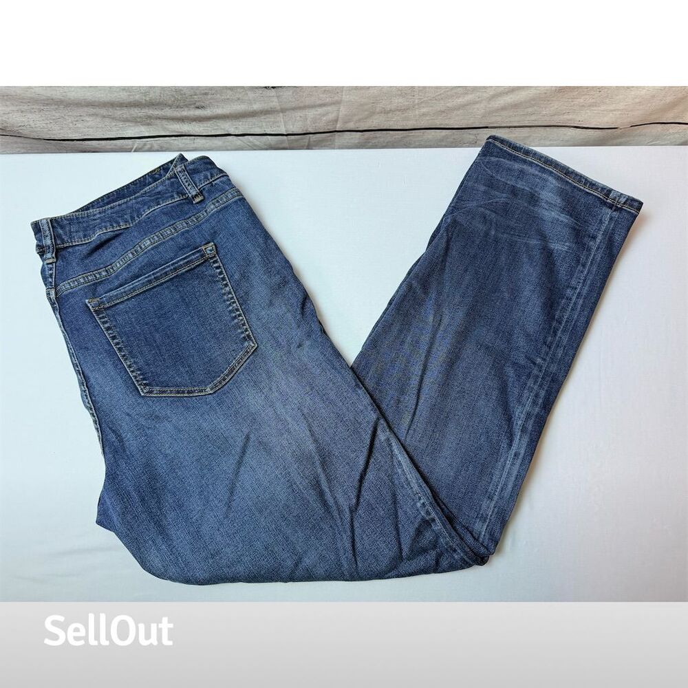 Lane Bryant Women's Size 18 Blue Straight Jeans Mid-Rise Stretch